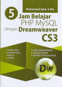 Image of 5 Jam Belajar PHP MySQL dengan Dreamweaver CS3