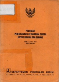 Image of Pedoman Perencanaan Ketahanan Gempa Untuk Rumah dan Gedung